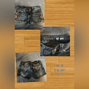 Miss Me Jean Aztec Bling Shorts Size 27